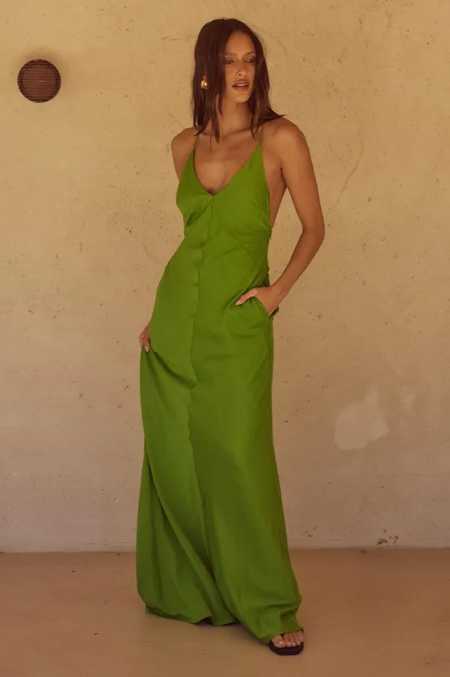 Women Maxi Dresses Runaway The Label AIDANA MAXI DRESS Apple