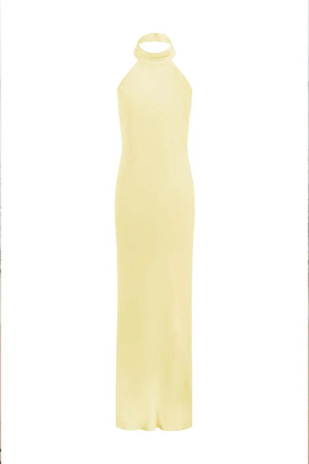 Women Maxi Dresses Runaway The Label BRIGITTE MAXI DRESS Lemon