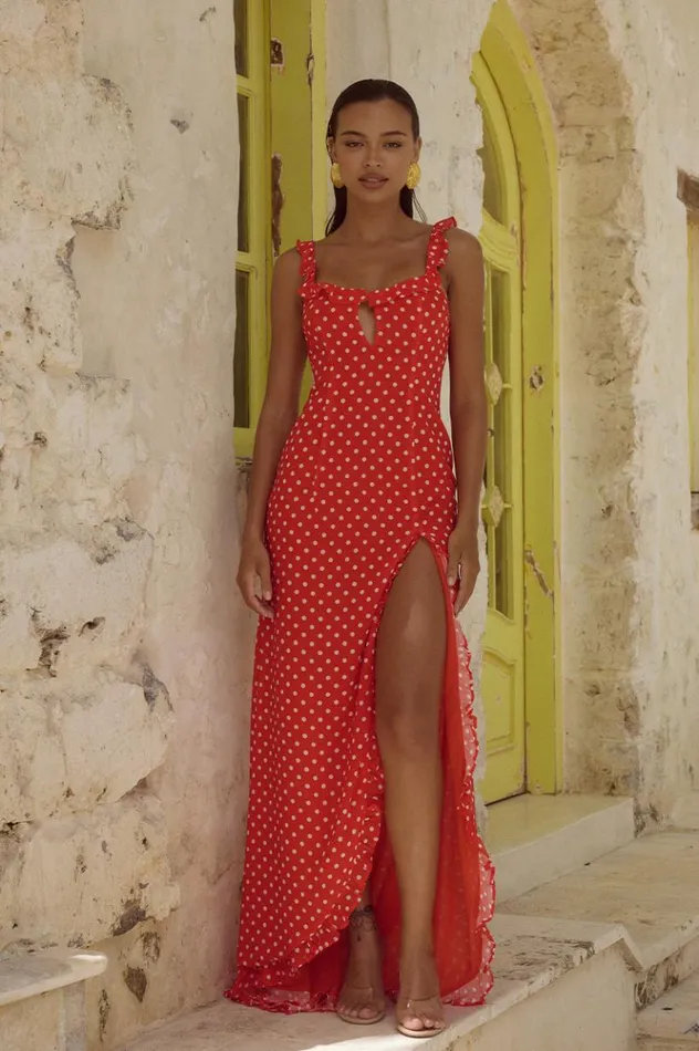 Women Maxi Dresses Runaway The Label EVEY MAXI DRESS Red