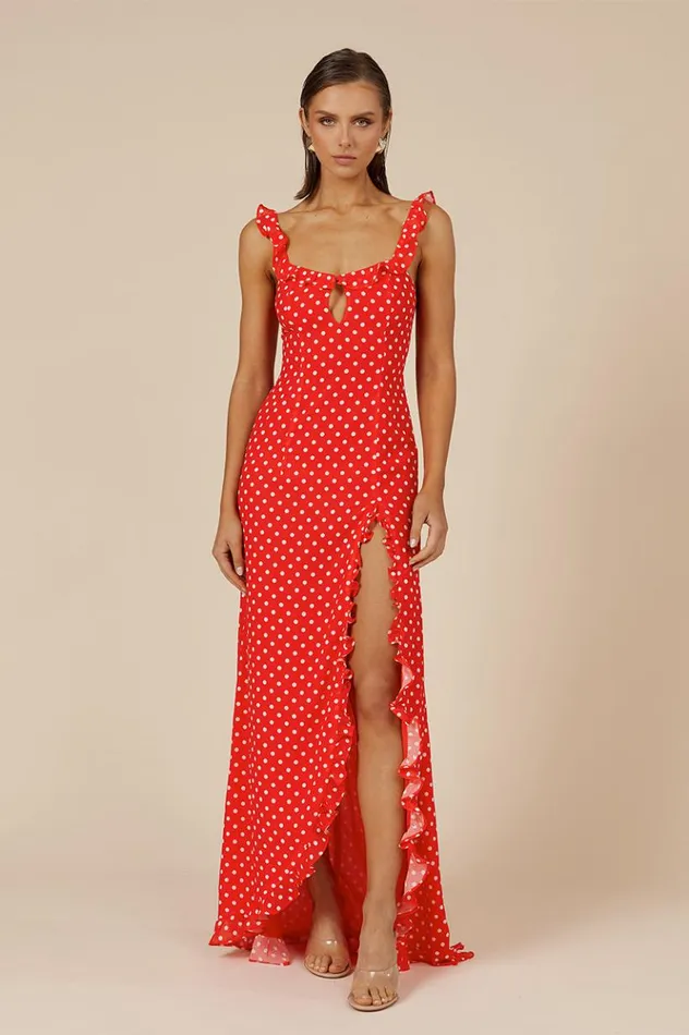 Women Maxi Dresses Runaway The Label EVEY MAXI DRESS Red