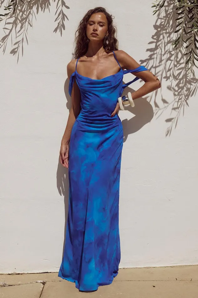 Women Maxi Dresses Runaway The Label LAVONI MAXI DRESS Ramona Blue