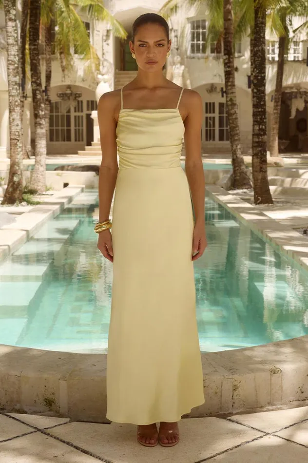 Women Maxi Dresses Runaway The Label LUCIENNE MAXI DRESS Lemon