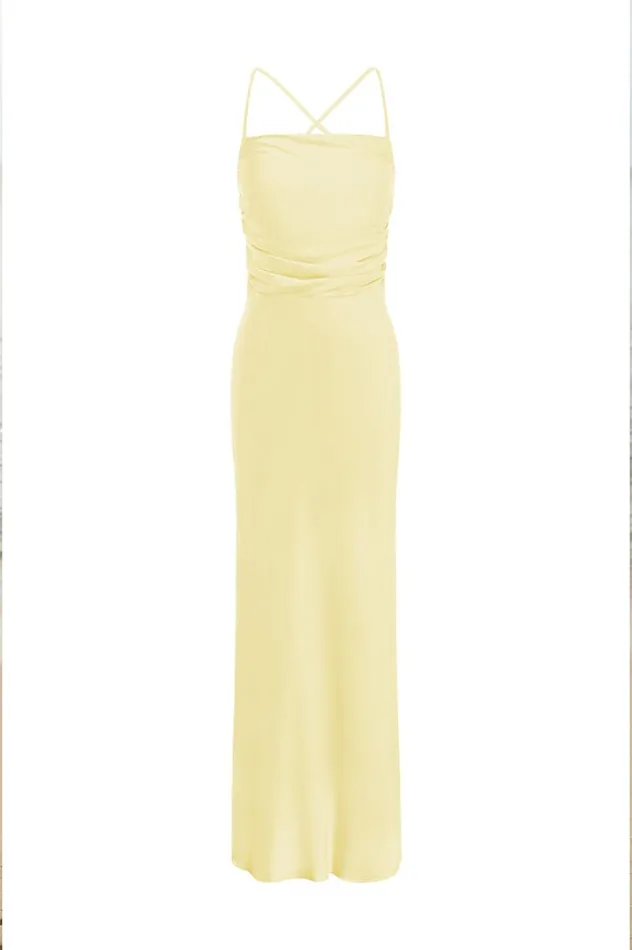 Women Maxi Dresses Runaway The Label LUCIENNE MAXI DRESS Lemon