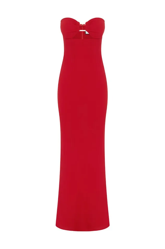 Women Maxi Dresses Runaway The Label MARIA STRAPLESS MAXI DRESS Red