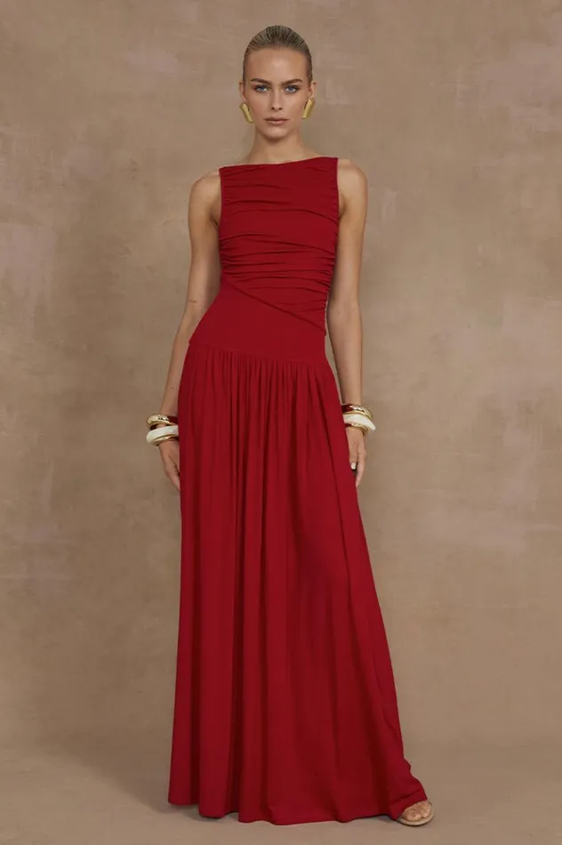Women Maxi Dresses Runaway The Label NALLA MAXI DRESS Cherry