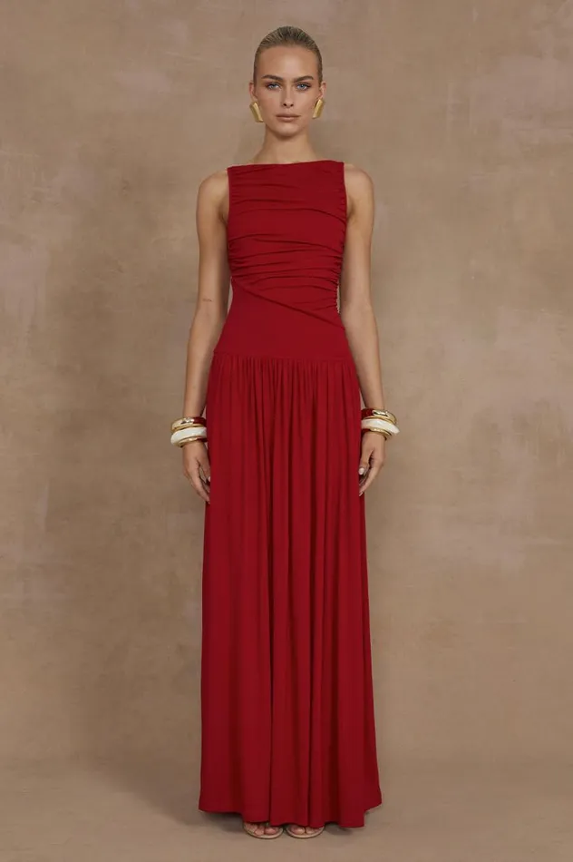 Women Maxi Dresses Runaway The Label NALLA MAXI DRESS Cherry