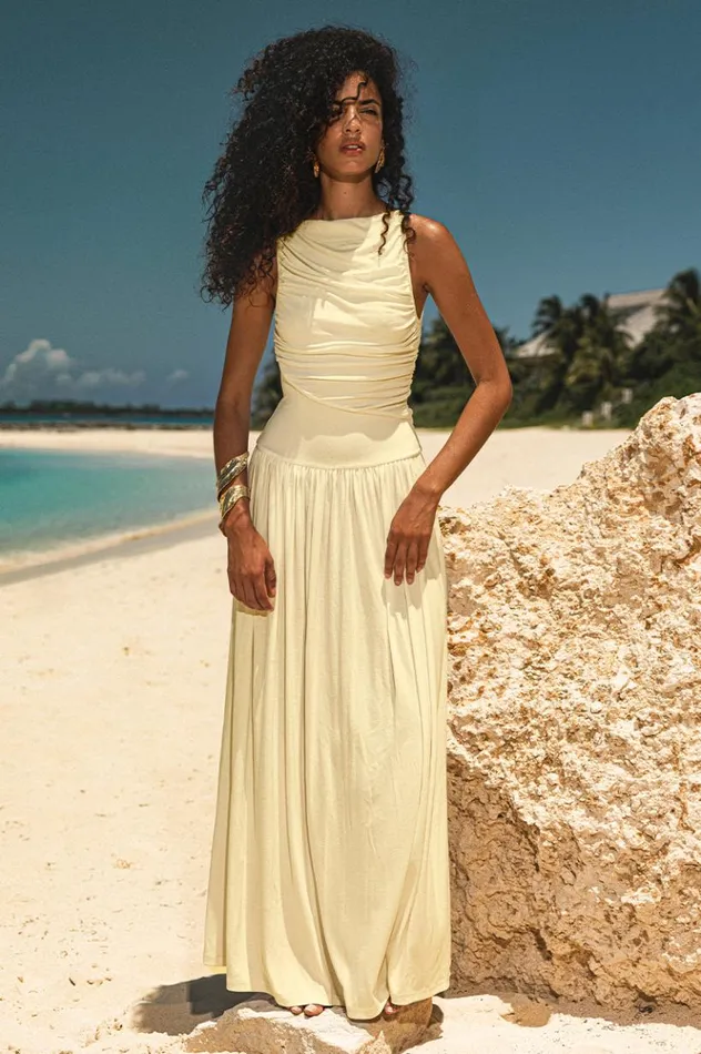 Women Maxi Dresses Runaway The Label NALLA MAXI DRESS Lemon