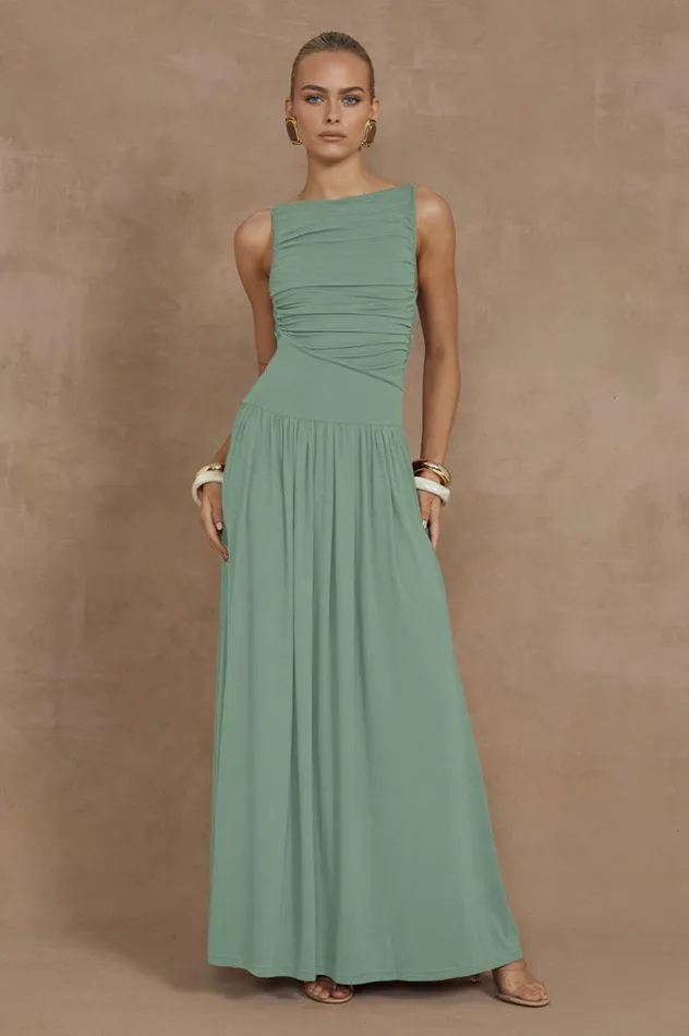Women Maxi Dresses Runaway The Label NALLA MAXI DRESS Sage