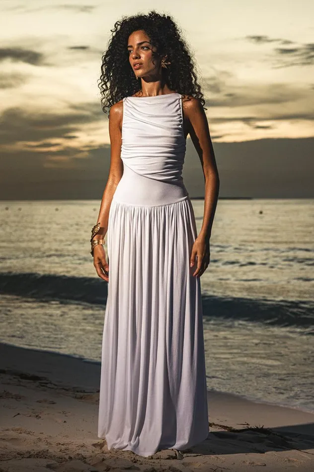 Women Maxi Dresses Runaway The Label NALLA MAXI DRESS White