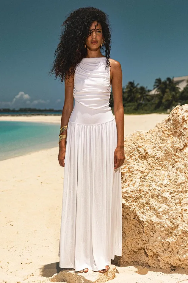 Women Maxi Dresses Runaway The Label NALLA MAXI DRESS White