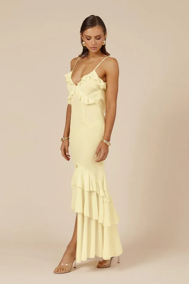 Women Maxi Dresses Runaway The Label NAMARI MAXI DRESS Lemon