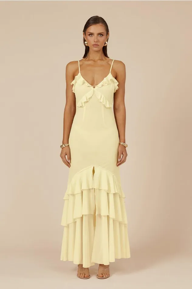 Women Maxi Dresses Runaway The Label NAMARI MAXI DRESS Lemon