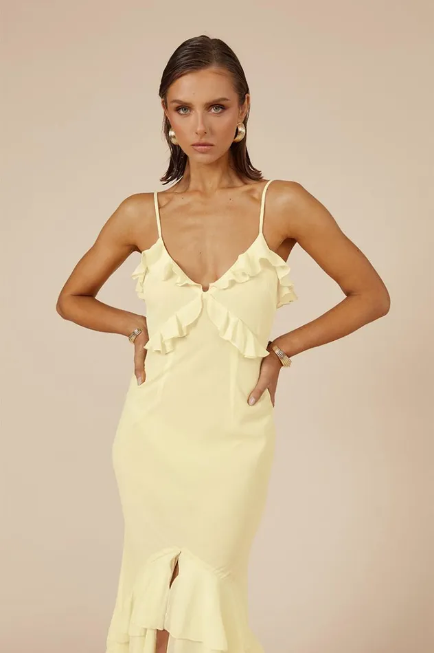 Women Maxi Dresses Runaway The Label NAMARI MAXI DRESS Lemon