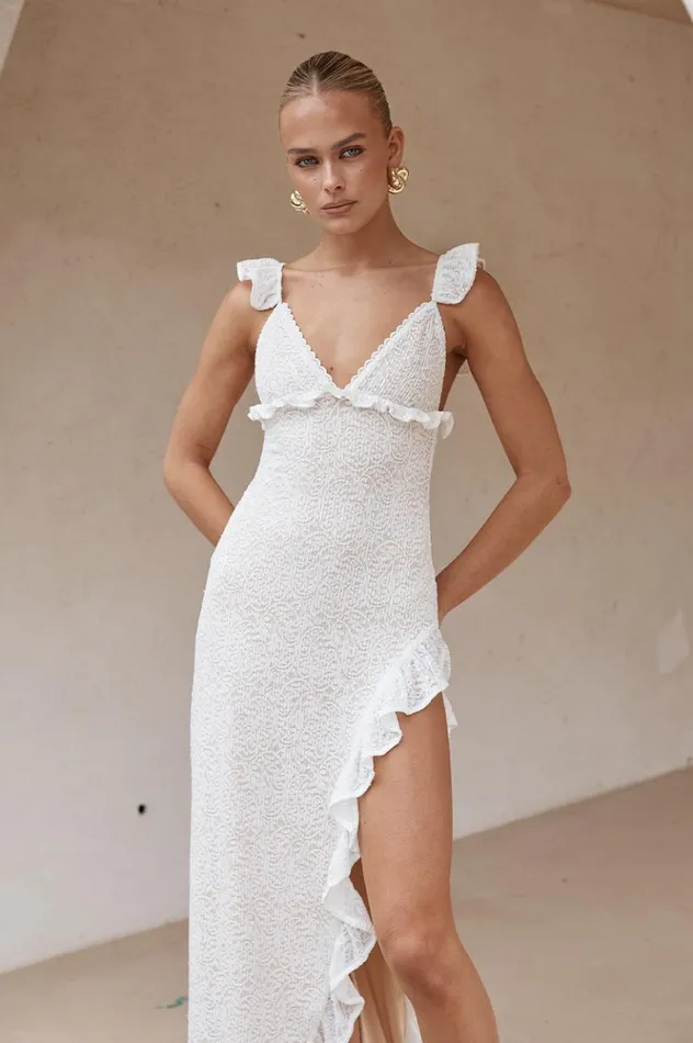 Women Maxi Dresses Runaway The Label ORLEAN MAXI DRESS White