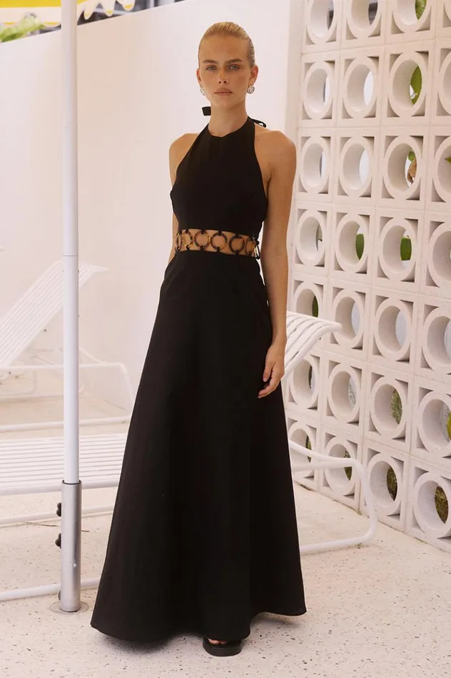 Women Maxi Dresses Runaway The Label RAFINA MAXI DRESS Black