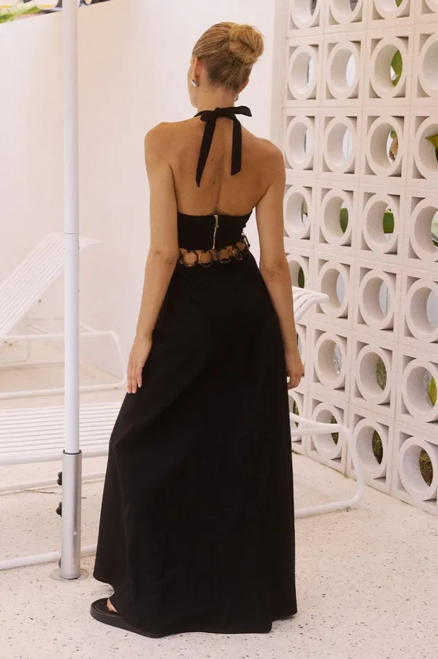 Women Maxi Dresses Runaway The Label RAFINA MAXI DRESS Black