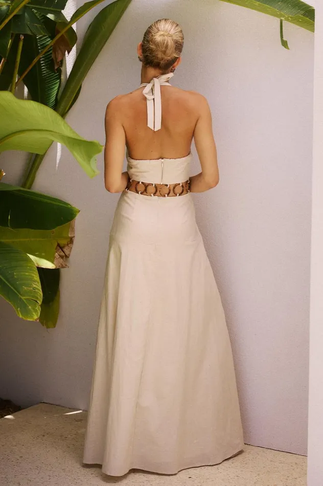 Women Maxi Dresses Runaway The Label RAFINA MAXI DRESS Sand