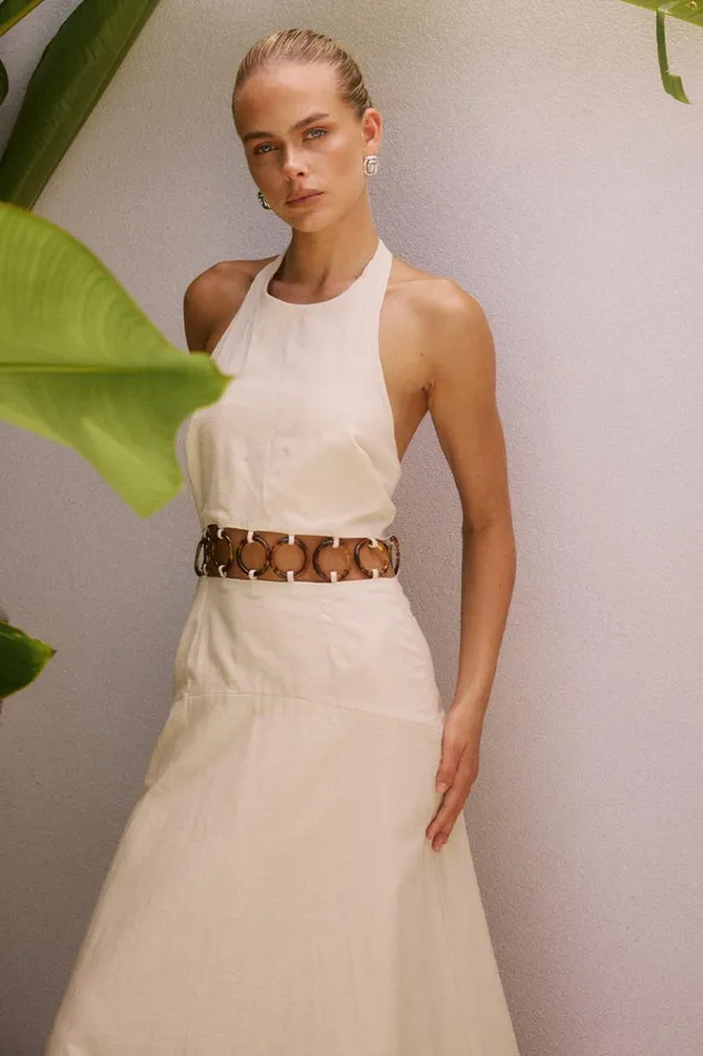 Women Maxi Dresses Runaway The Label RAFINA MAXI DRESS Sand