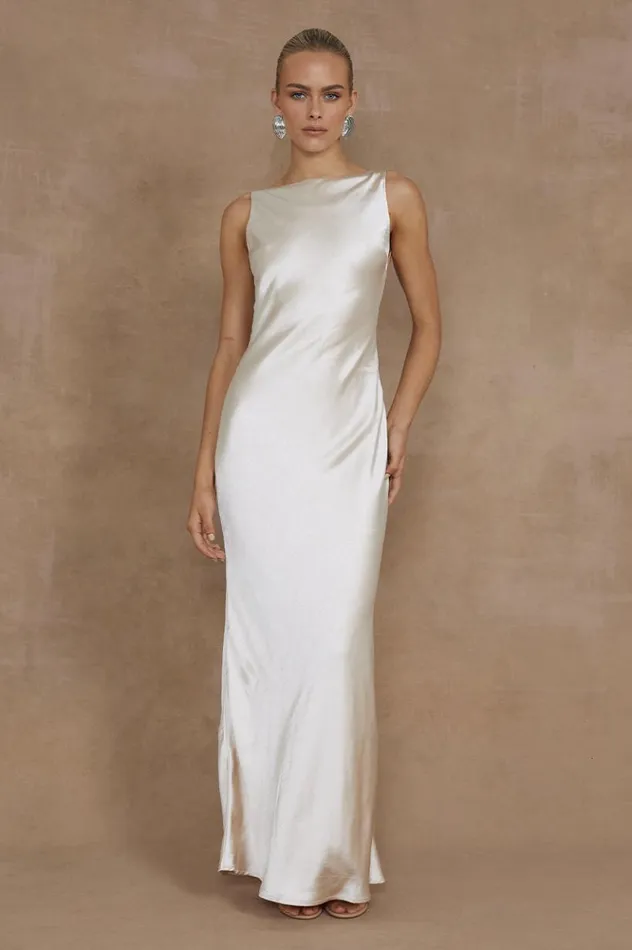 Women Maxi Dresses Runaway The Label SAMSARA DRESS Champagne