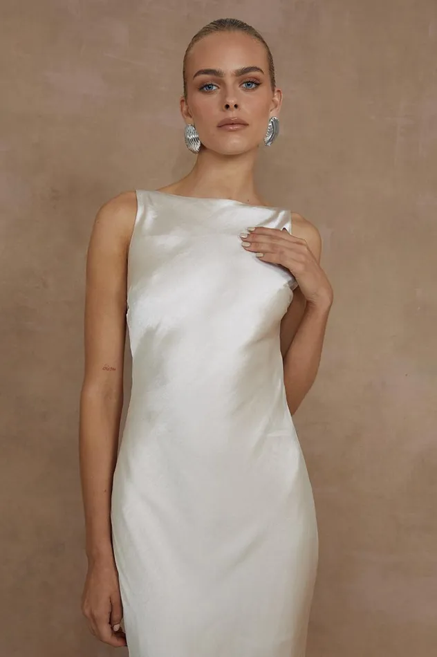 Women Maxi Dresses Runaway The Label SAMSARA DRESS Champagne