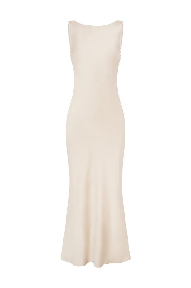 Women Maxi Dresses Runaway The Label SAMSARA DRESS Champagne