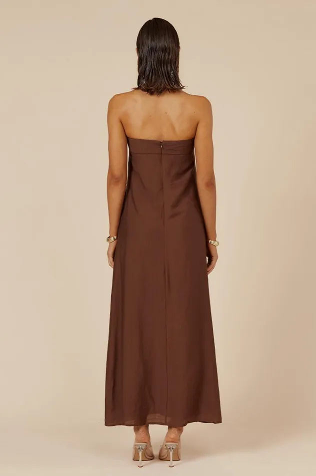 Women Maxi Dresses Runaway The Label SAPHIRA MAXI DRESS Chocolate