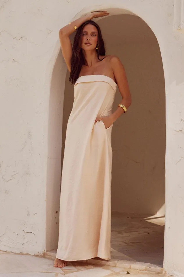 Women Maxi Dresses Runaway The Label SAPHIRA MAXI DRESS Stone