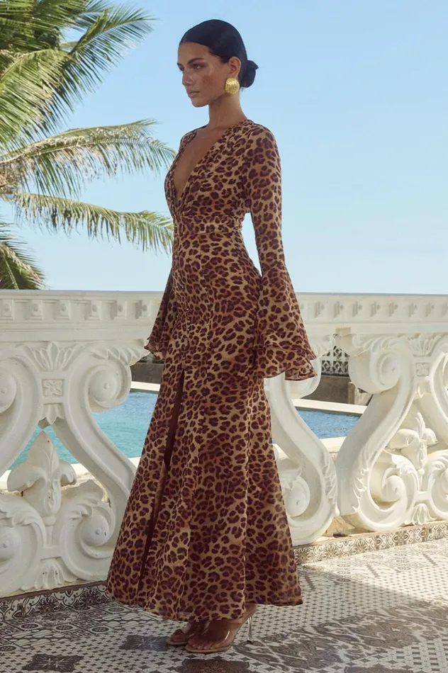 Women Maxi Dresses Runaway The Label SARI MAXI DRESS Leopard Print