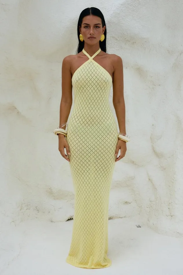 Women Maxi Dresses Runaway The Label SIMI MAXI DRESS Lemon