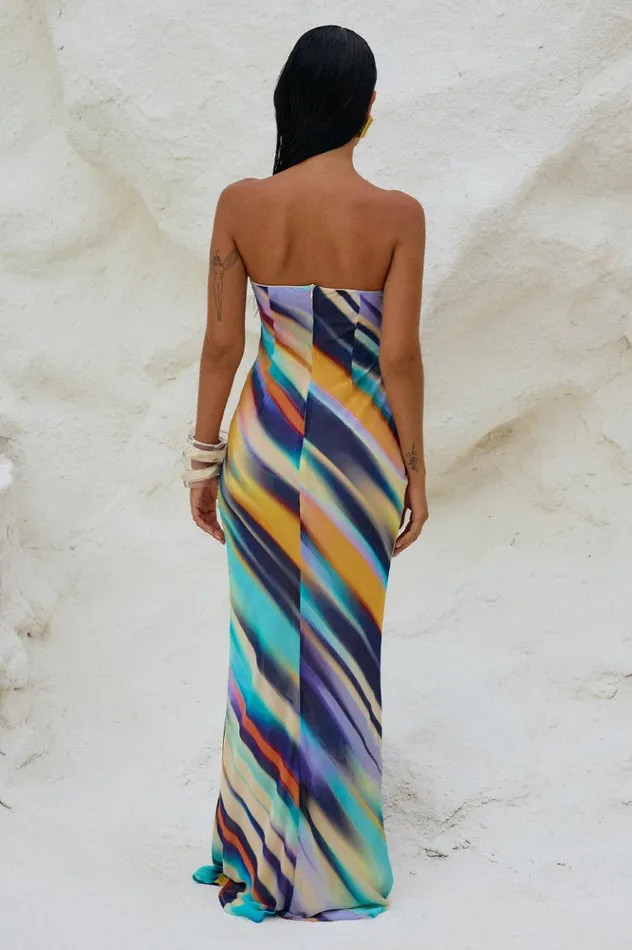 Women Maxi Dresses Runaway The Label VELZY STRAPLESS DRESS Ainsley Print