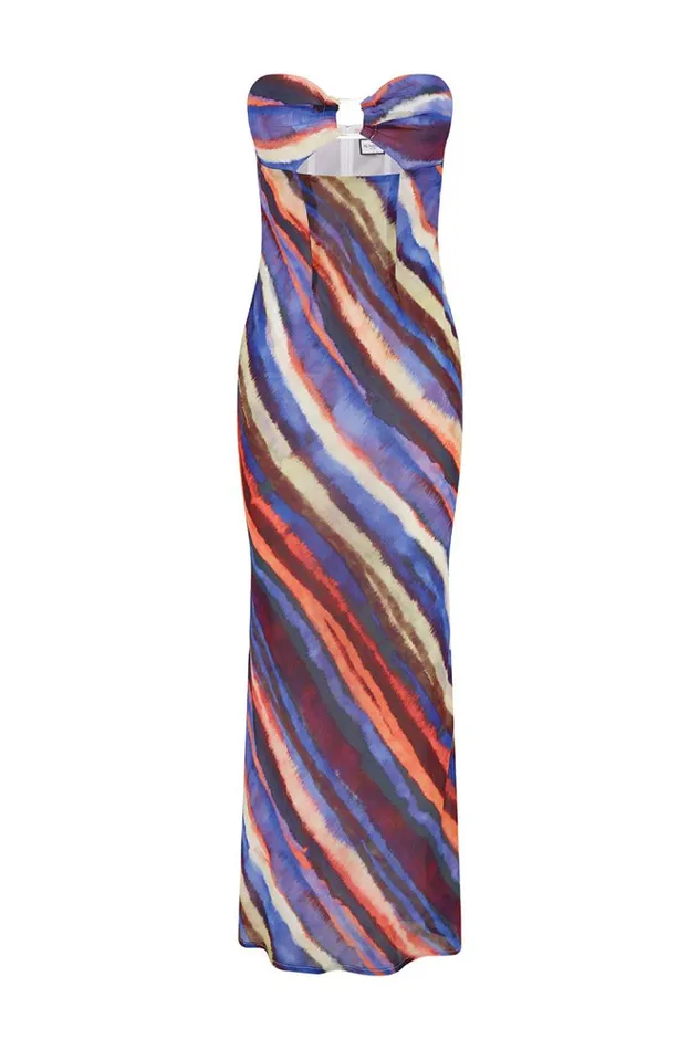 Women Maxi Dresses Runaway The Label VELZY STRAPLESS DRESS Riveria Print