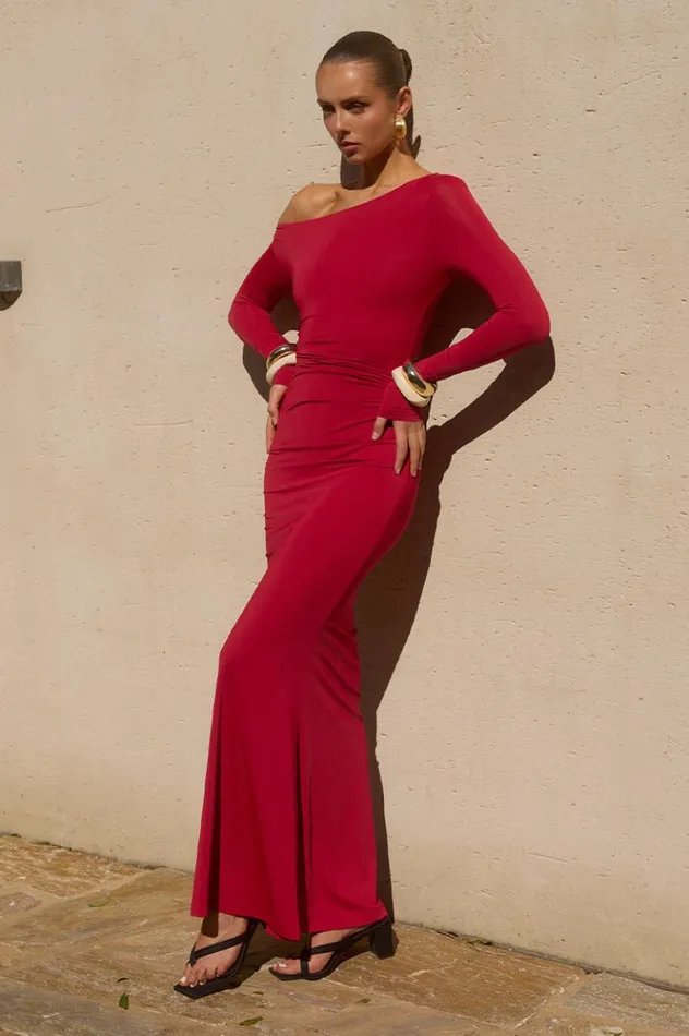 Women Maxi Dresses Runaway The Label VESSA MAXI DRESS Cherry Red