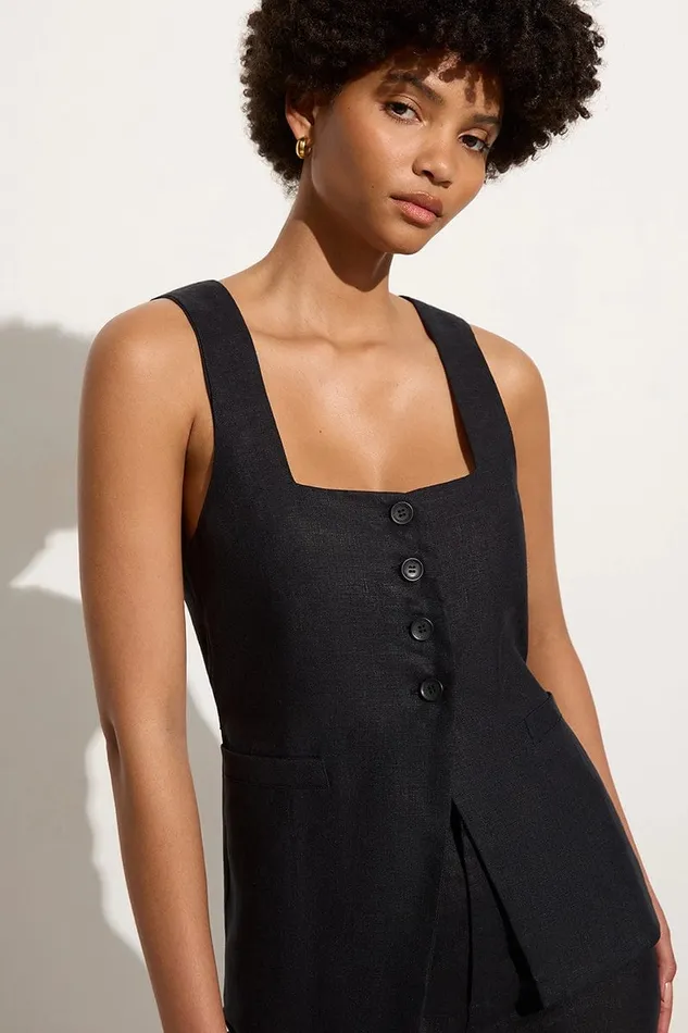 Women Maya Vest Black Faithfull The Brand Tops