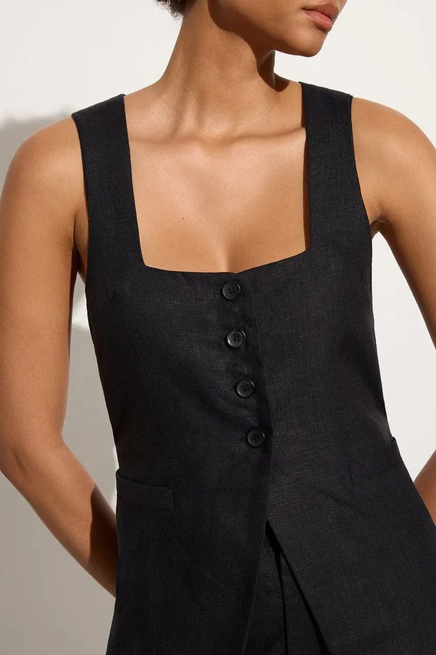 Women Maya Vest Black Faithfull The Brand Tops Women Maya Vest Black Faithfull The Brand Tops