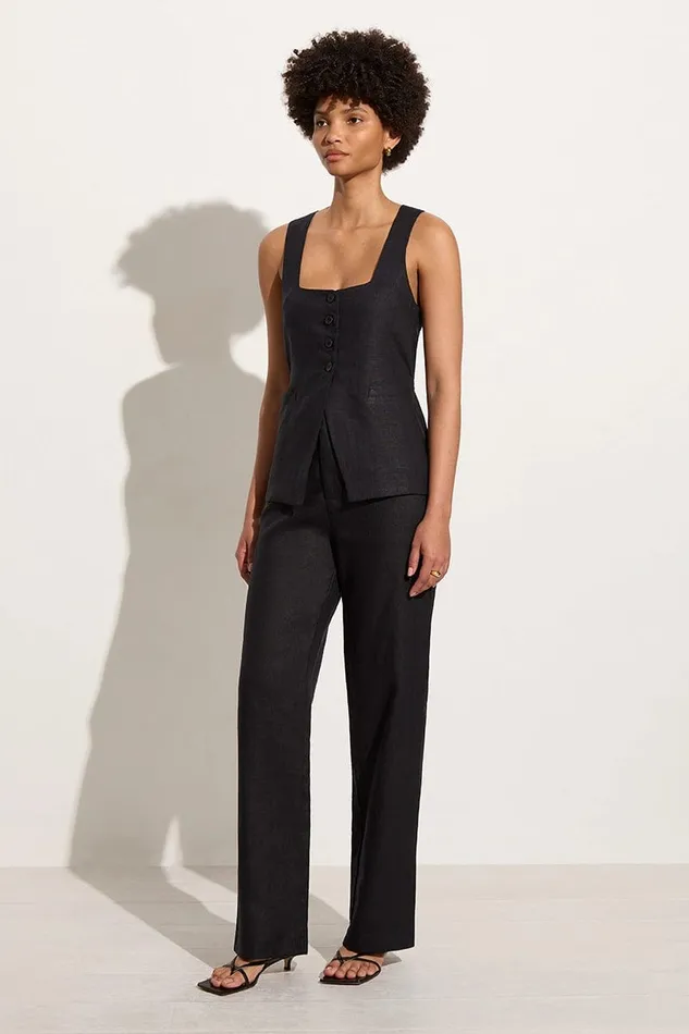 Women Maya Vest Black Faithfull The Brand Tops Women Maya Vest Black Faithfull The Brand Tops