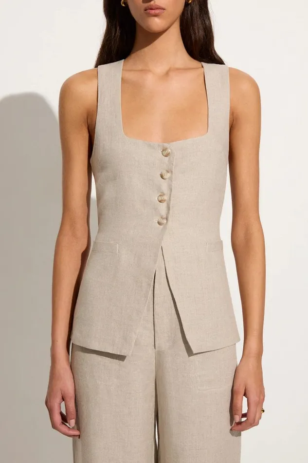 Women Maya Vest Natural Faithfull The Brand Tops