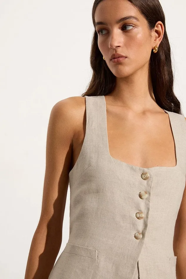 Women Maya Vest Natural Faithfull The Brand Tops Women Maya Vest Natural Faithfull The Brand Tops