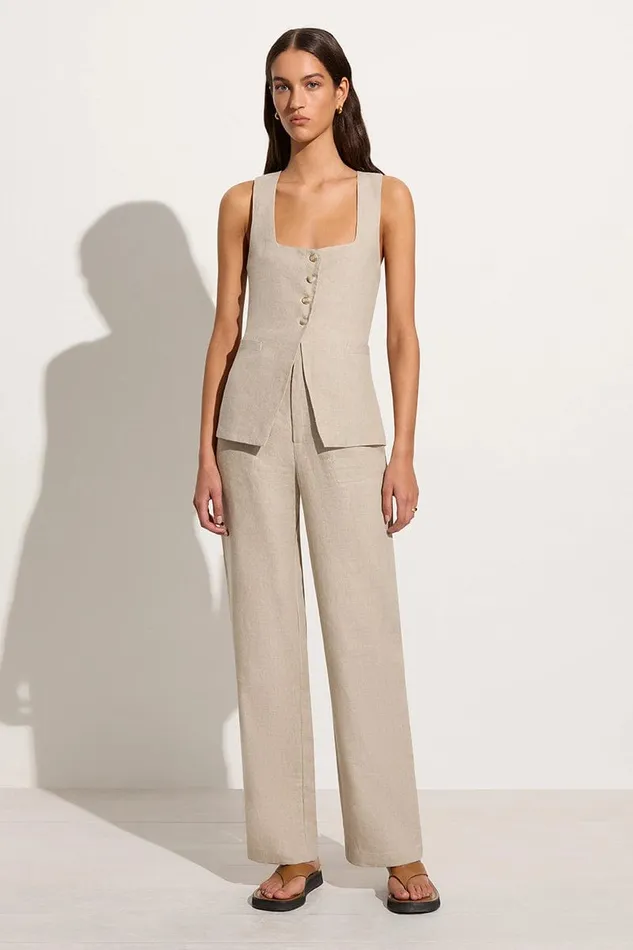 Women Maya Vest Natural Faithfull The Brand Tops Women Maya Vest Natural Faithfull The Brand Tops