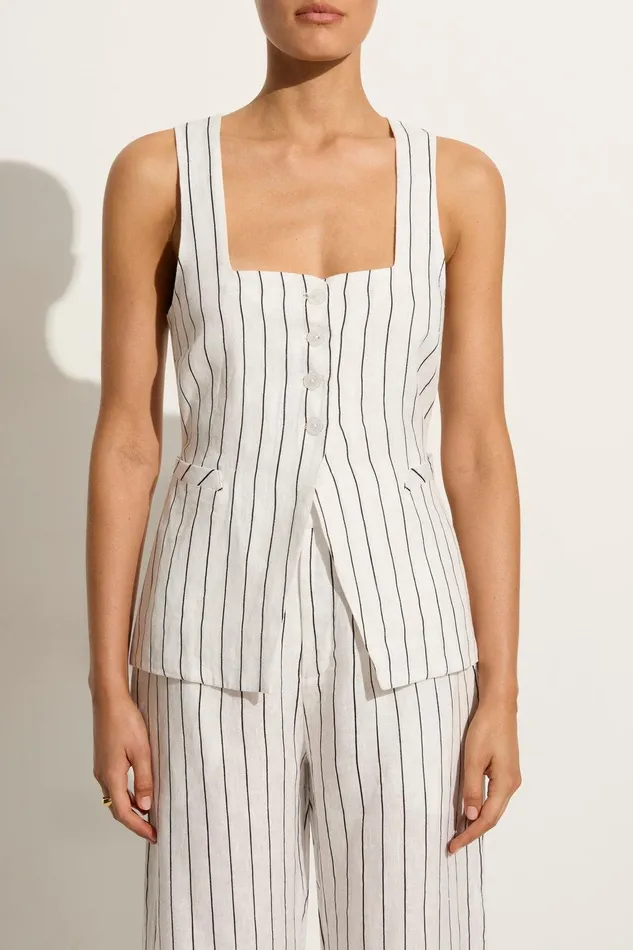 Women Maya Vest Trani Stripe Faithfull The Brand Tops