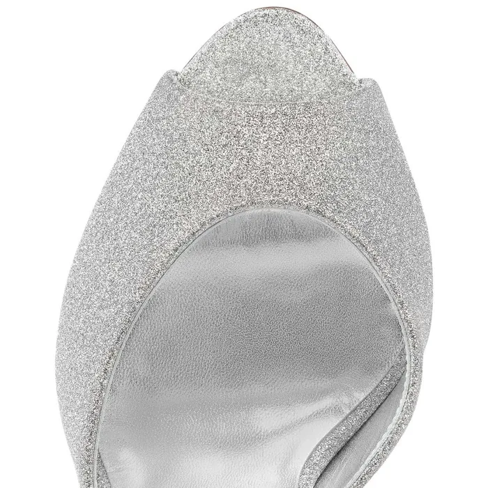 Women Me Dolly 100 Mm Mules 8211 Glittered Calf Leather 8211 Silver Silver Christian Louboutin Mules
