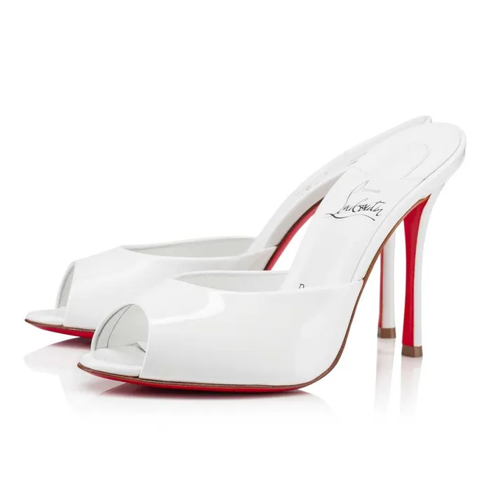 Women Me Dolly 100 Mm Mules 8211 Patent Calf 8211 Bianco White Christian Louboutin Mules Women Me Dolly 100 Mm Mules 8211 Patent Calf 8211 Bianco White Christian Louboutin Mules