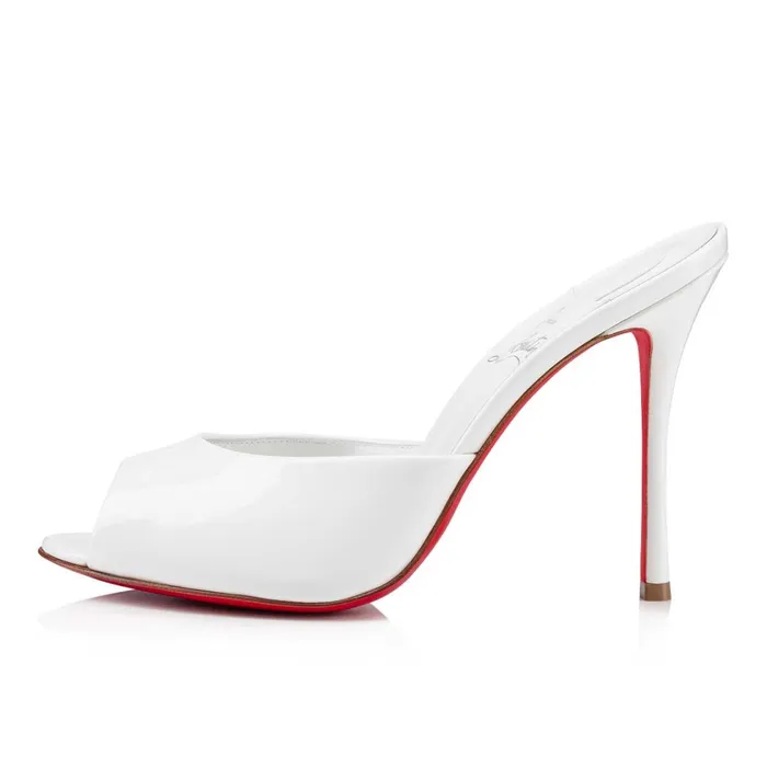 Women Me Dolly 100 Mm Mules 8211 Patent Calf 8211 Bianco White Christian Louboutin Mules