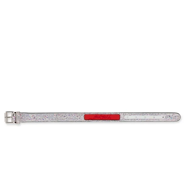 WomenMen Loubicollar S Pet Collar 8211 Metallic Suede Strass And Rubber 8211 Silver Silver Christian Louboutin Pet Accessories WomenMen Loubicollar S Pet Collar 8211 Metallic Suede Strass And Rubber 8211 Silver Silver Christian Louboutin Pet Accessories