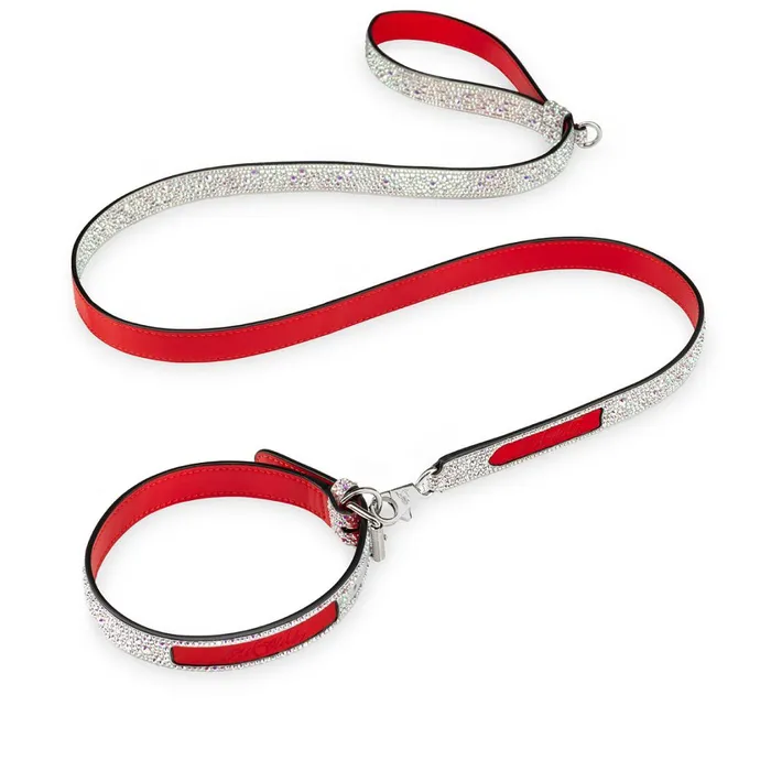 WomenMen Loubicollar S Pet Collar 8211 Metallic Suede Strass And Rubber 8211 Silver Silver Christian Louboutin Pet Accessories WomenMen Loubicollar S Pet Collar 8211 Metallic Suede Strass And Rubber 8211 Silver Silver Christian Louboutin Pet Accessories