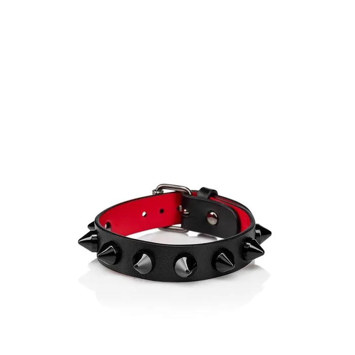 WomenMen Loubilink Bracelet 8211 Calf Leather And Spikes 8211 Black Black Christian Louboutin Bracelets WomenMen Loubilink Bracelet 8211 Calf Leather And Spikes 8211 Black Black Christian Louboutin Bracelets
