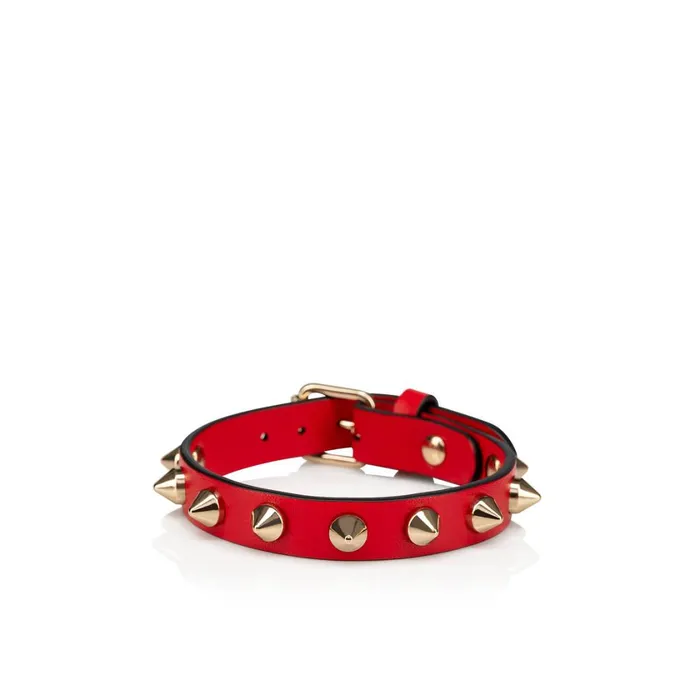 WomenMen Loubilink Bracelet 8211 Calf Leather And Spikes 8211 Loubi Red Christian Louboutin Bracelets WomenMen Loubilink Bracelet 8211 Calf Leather And Spikes 8211 Loubi Red Christian Louboutin Bracelets
