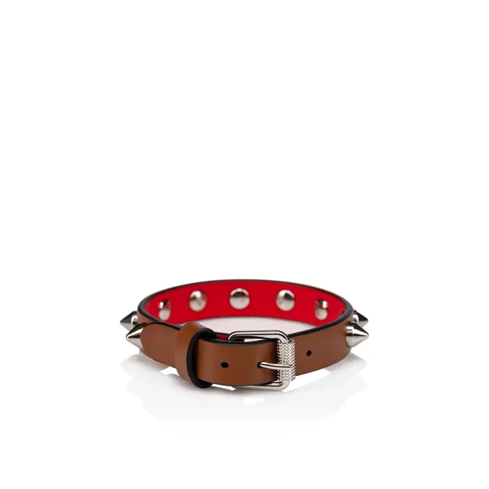 WomenMen Loubilink Bracelet Bracelet 8211 Calf Leather 8211 Nude 5 Nude Christian Louboutin Bracelets