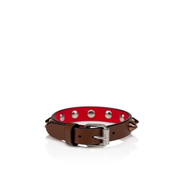 WomenMen Loubilink Bracelet Bracelet 8211 Calf Leather 8211 Nude 7 Nude Christian Louboutin Bracelets