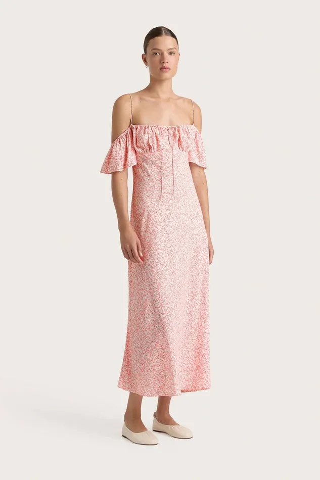 Women Menton Midi Dress Calla Vermillion Faithfull The Brand Dresses Women Menton Midi Dress Calla Vermillion Faithfull The Brand Dresses