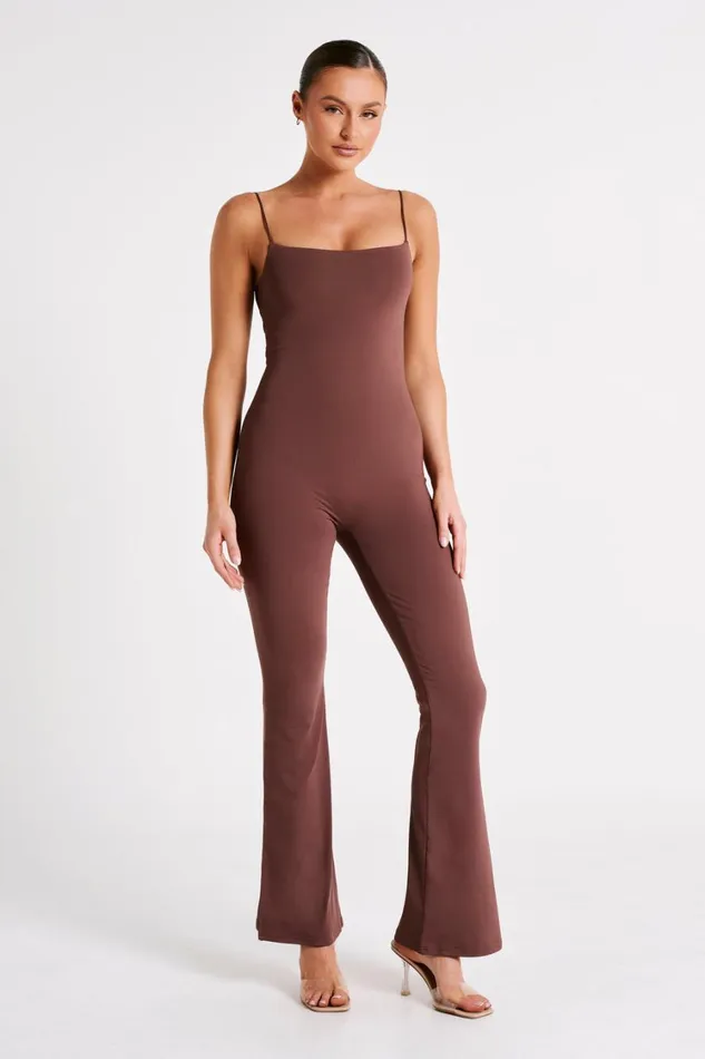 Women Meshki Bottoms Adelaide Recycled Nylon Jumpsuit 8211 Mocha